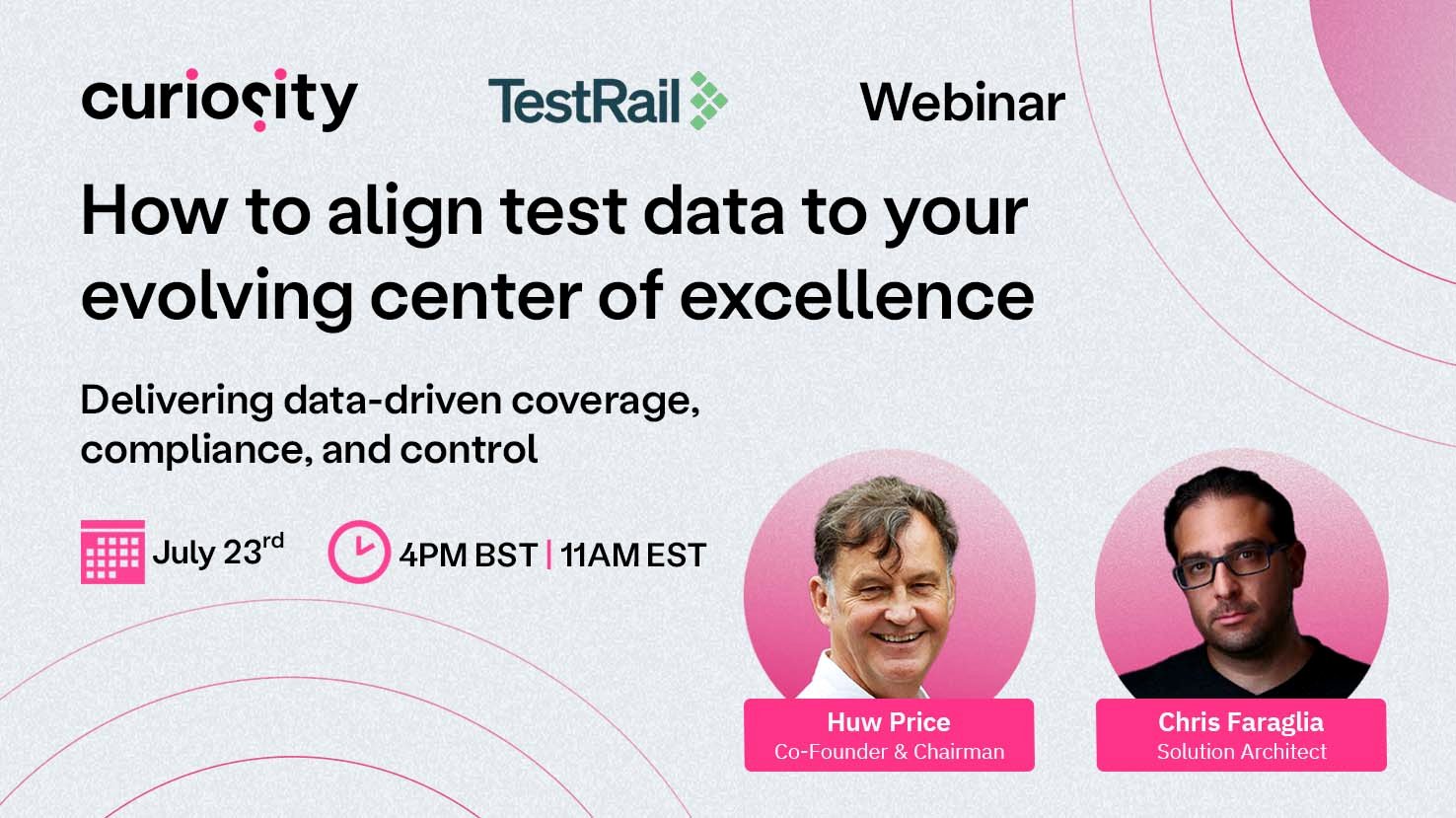 How to align test to your evolving center of excellence - Curiosity and TestRail Webinar - Slide Header