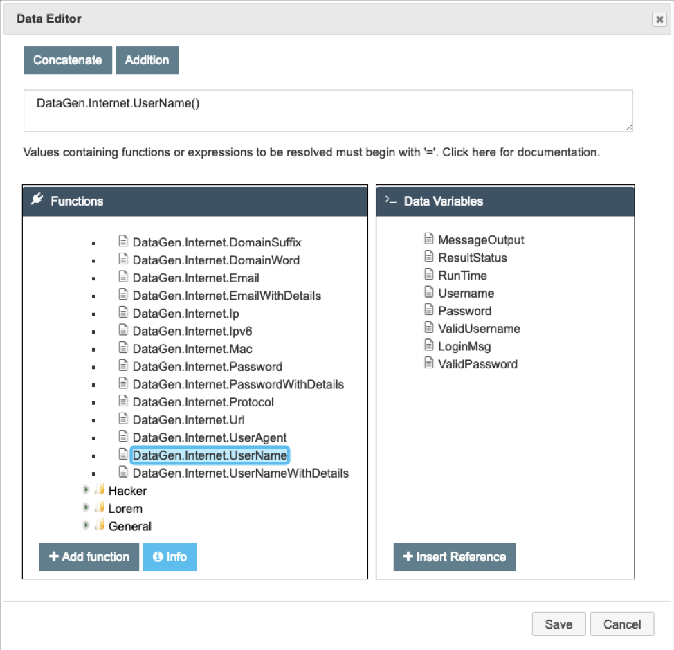 Dynamic Test Data Definition