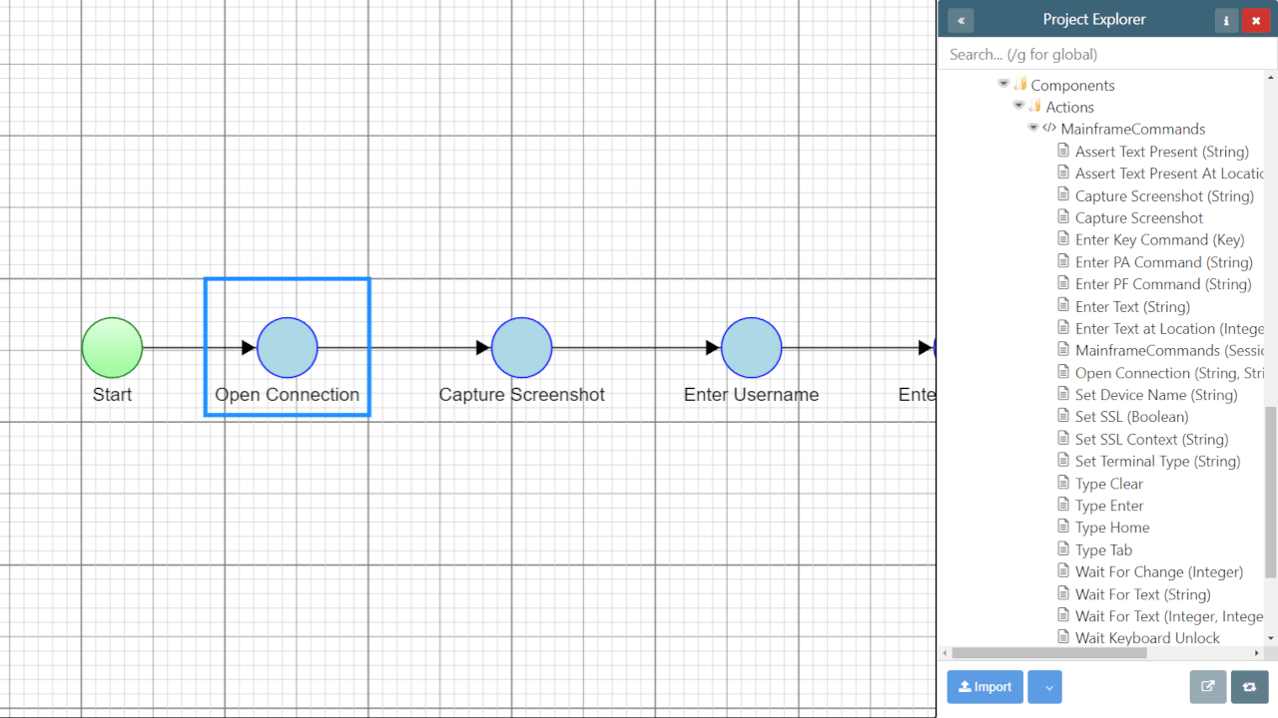 Reusable libraries of mainframe test automation