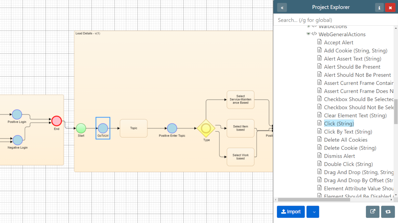 Reusable libraries of web test automation