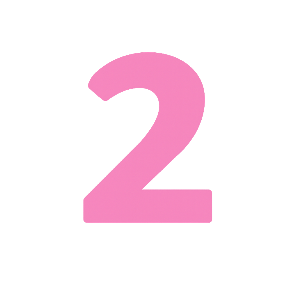 Pink Number 2 on Transparent Background-2