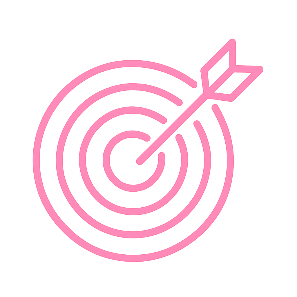 bullseye icon in pink transparent background