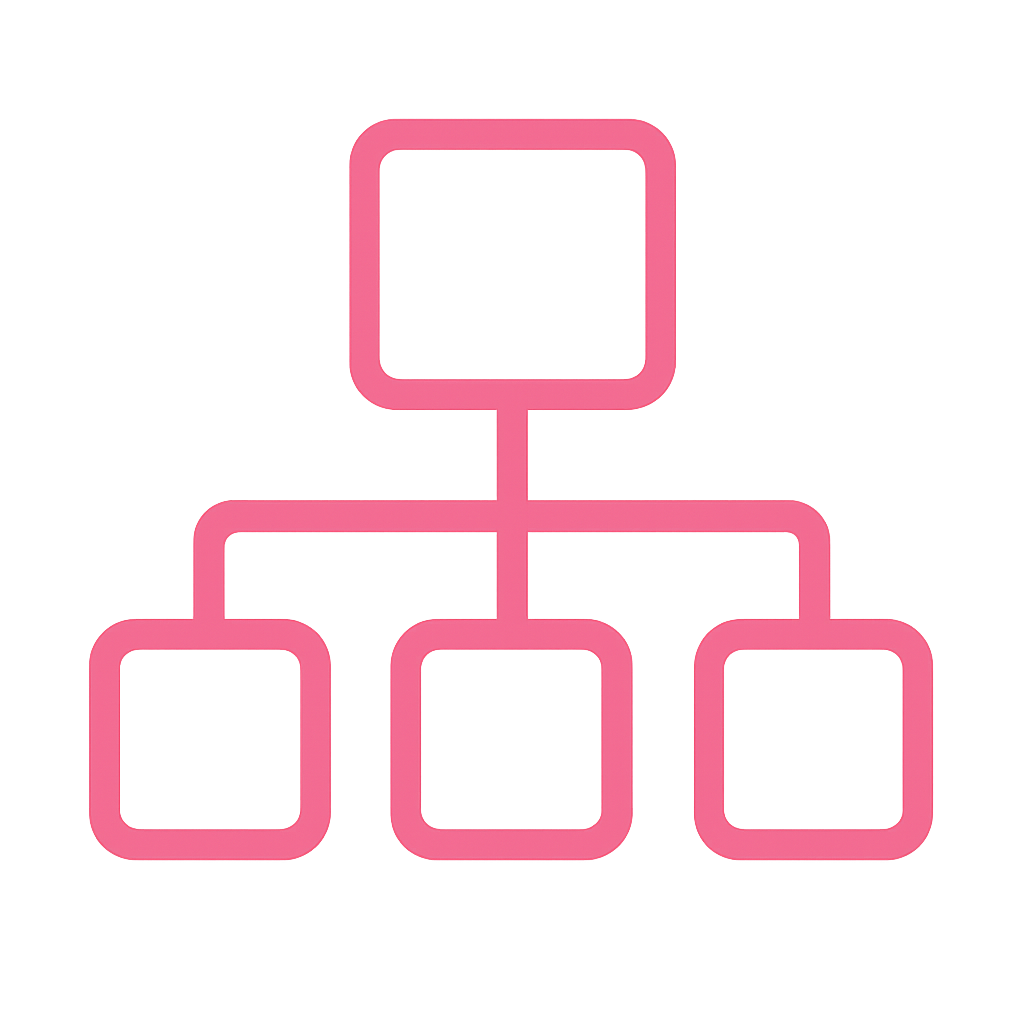 hierarchy tree in pink with transparent background-1