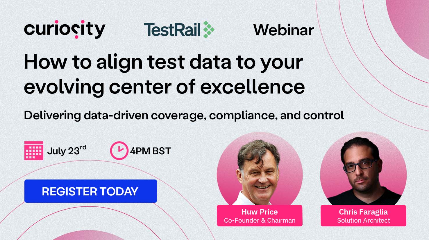 How to align test to your evolving center of excellence - Curiosity and TestRail Webinar - Header Graphic v1