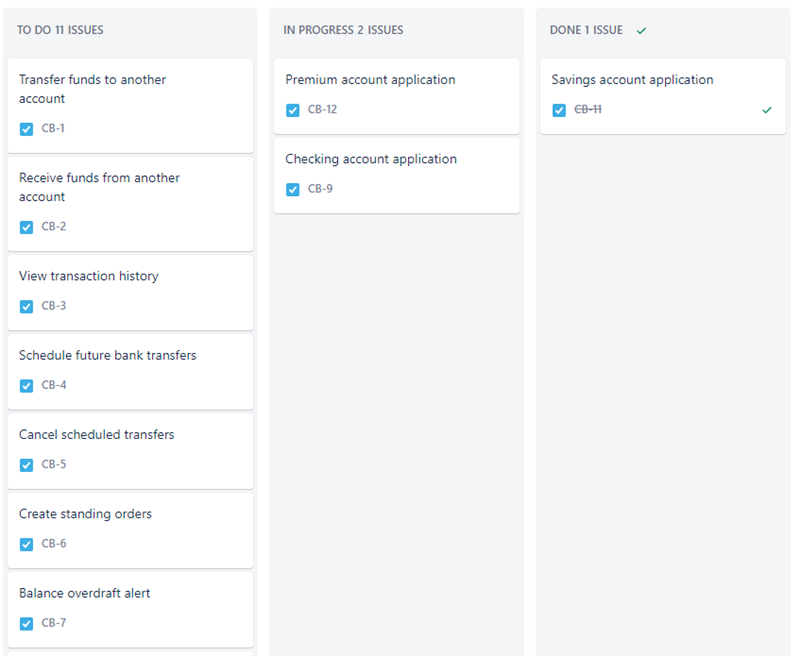 Jira tickets generated by Test Modeller